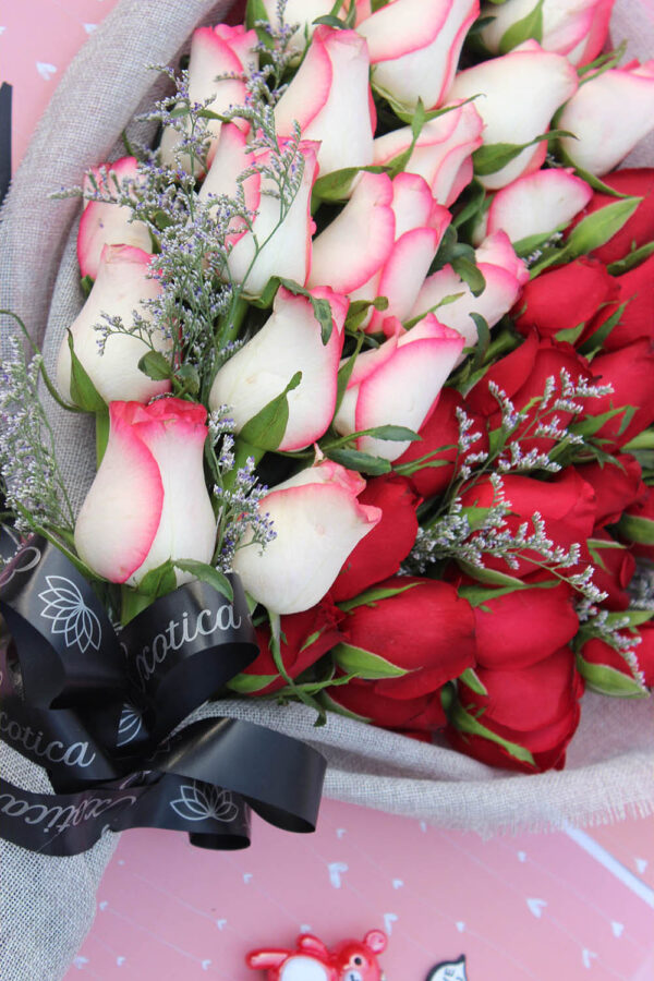 Buy 20 Red & 20 Jumilia Roses Online at Low Prices - Exotica Flower