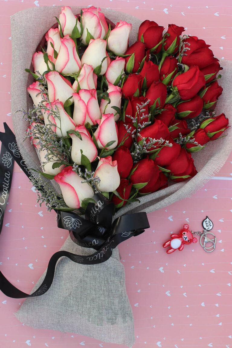 Buy 20 Red & 20 Jumilia Roses Online at Low Prices - Exotica Flower