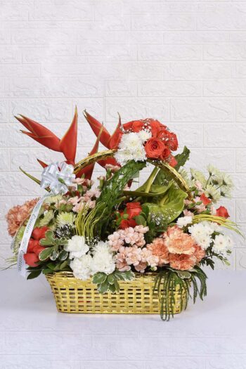 Basket Arrangements Vibrant Orange