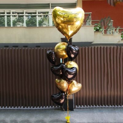 Balloon Bunches Black & Gold Theme