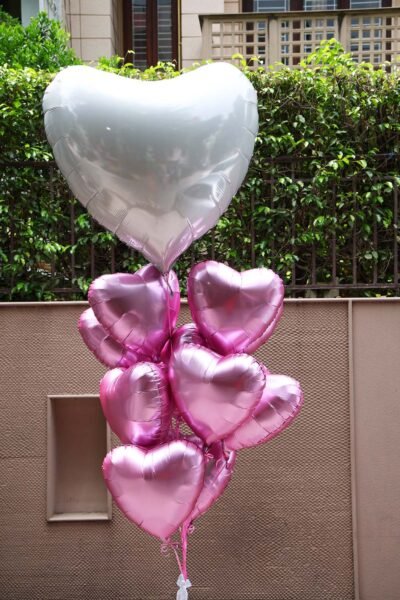 Balloon Bunches Pink Hearts
