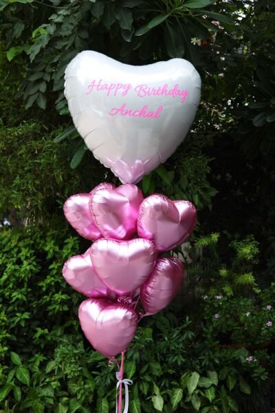 Balloon Bunches Pink Hearts