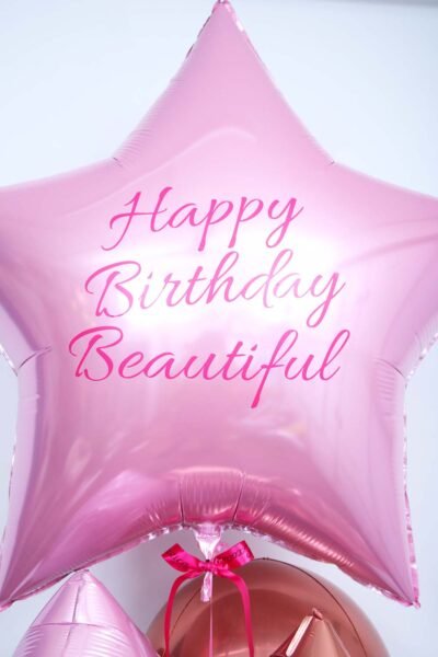 Balloon Bunches Birthday Pink Star