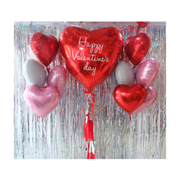 Balloon Arrangements Big Red Customized heart Balloon & Small Heart Balloons