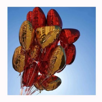 Balloon Bunches 16 Red Heart Shape Balloons