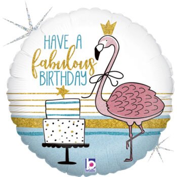 Birthday Glitter Fabulous Flamingo B-Day