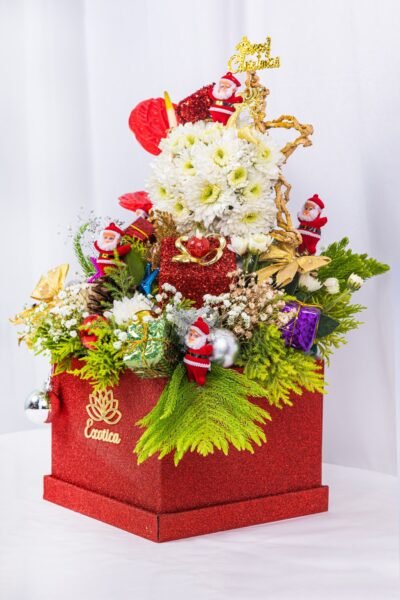 Box Arrangements Box Arrangement Of Flower & Christmas Decorations Items