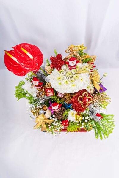 Box Arrangements Box Arrangement Of Flower & Christmas Decorations Items