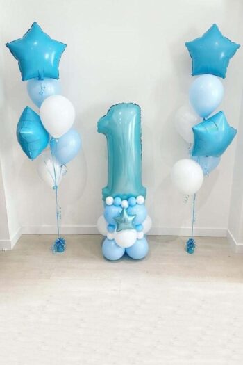 Helium Balloons Balloon Bunch of Star With Number 1 & Latex