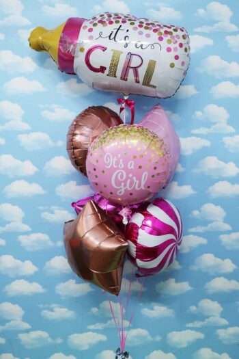 Balloon Bunch Of Rounds For Baby Girl with Bottle