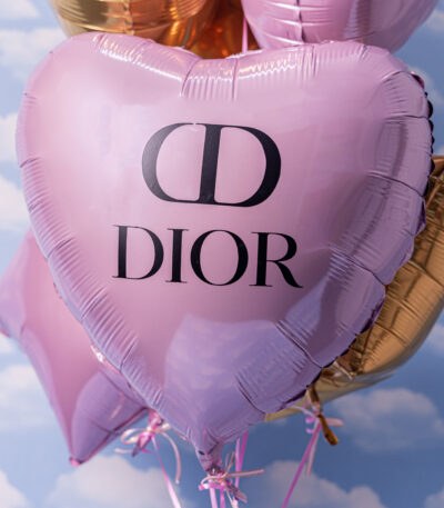Balloon Arrangements Balloon Bunch Of Big Heart With Pink & Gold  Stars