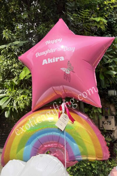Balloon Arrangements Balloon Bunch Of Bubble Gum With Round & Cloud For Daughter’s Day
