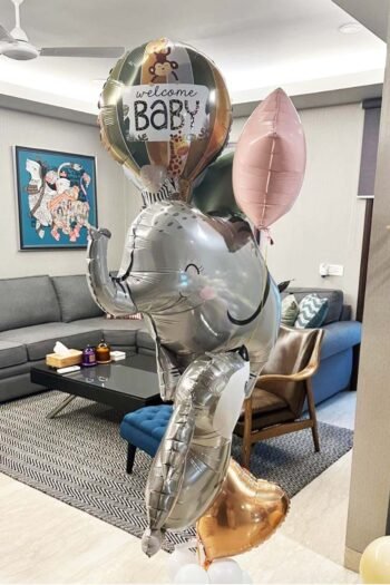Balloon Arrangements Balloon Bunch of Welcome Baby & Elephant With Bunny