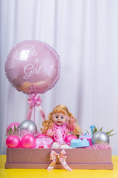 Balloon Arrangements Balloon Setup Of Pastel Pink Round & Latex With Doll