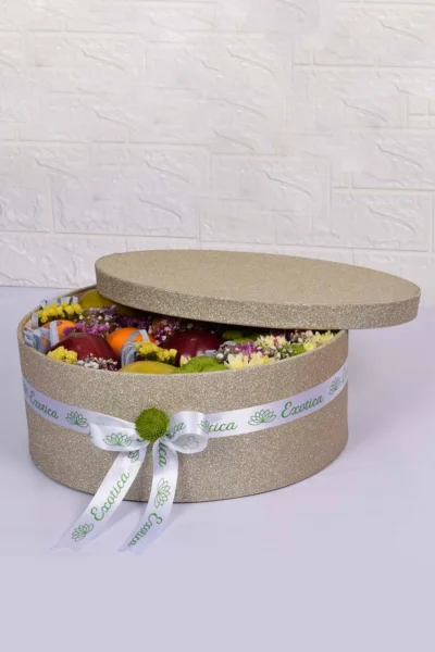 Diwali Flowers Luxurious Exotic Fruits Box